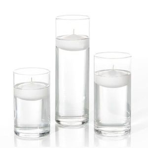 (Set of 2) Floating Candles and Cylinder Vases